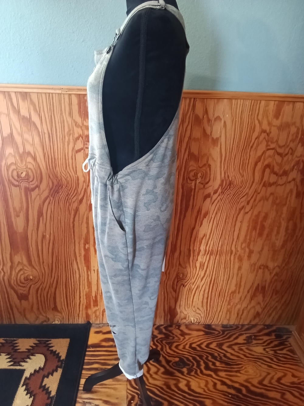 Cato Gray Camo Women's Overall Jumpsuit with Drawstring - Picture 2 of 4
